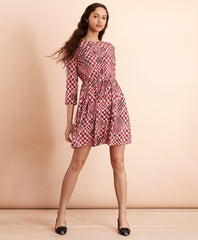 Brooks Brothers Women Floral Houndstooth-Print Dress
