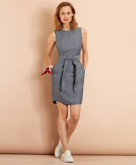 Brooks Brothers Women Polka-Dot Chambray Dress