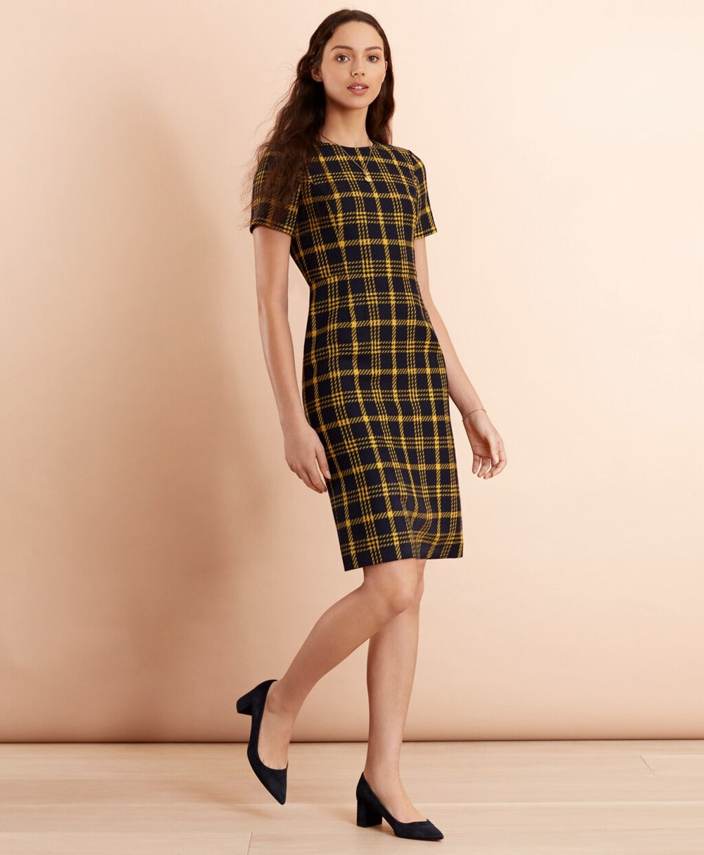 Brooks Brothers Women Plaid Wool-Blend Sheath Dress