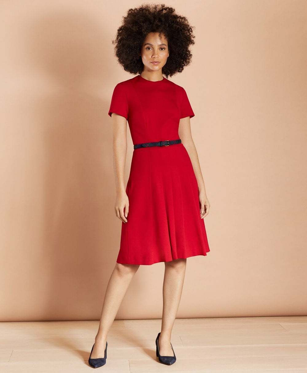 Brooks Brothers Women Ponte Knit Pleated Dress