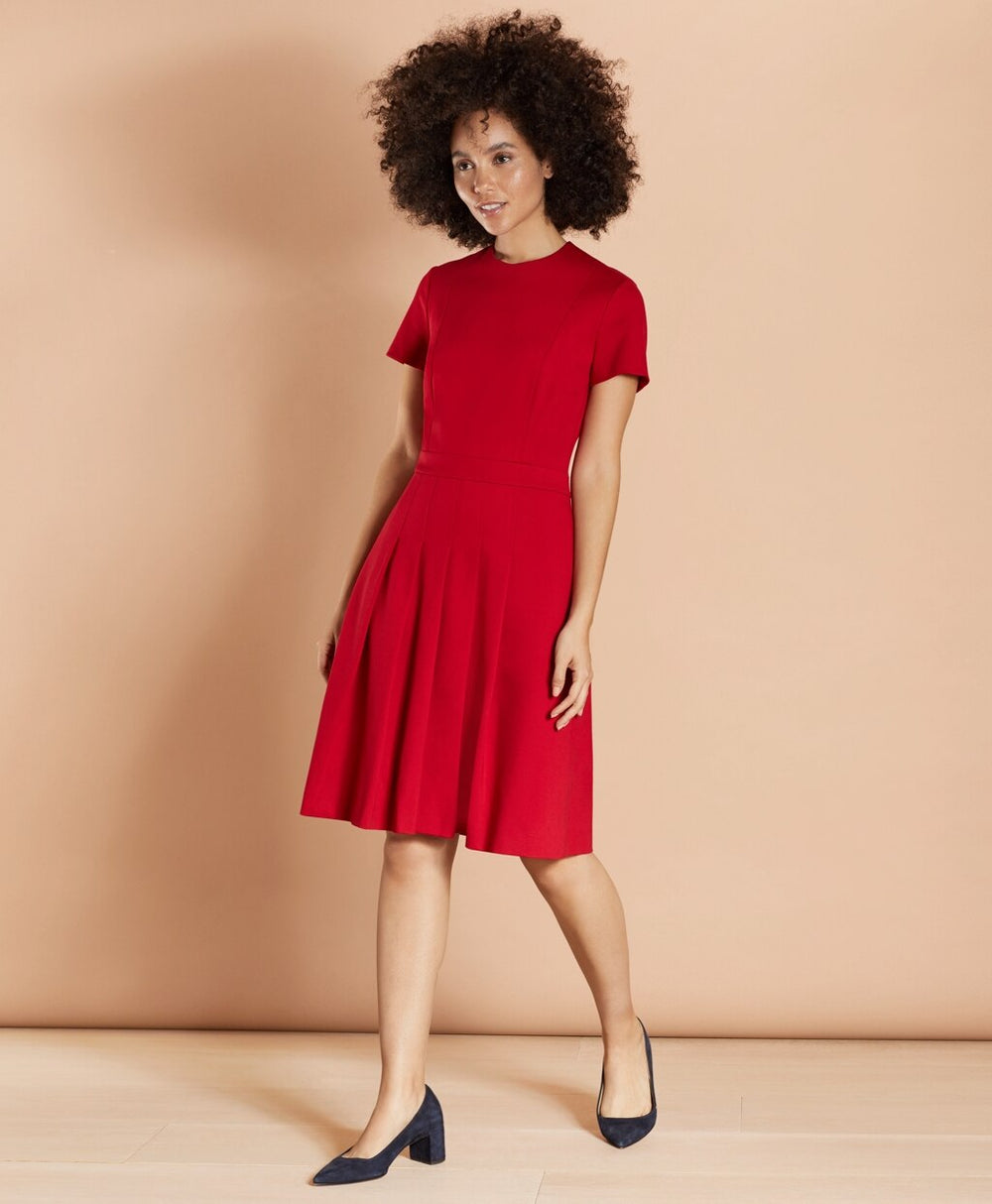 Brooks Brothers Women Ponte Knit Pleated Dress