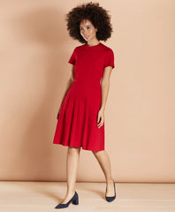 Brooks Brothers Women Ponte Knit Pleated Dress