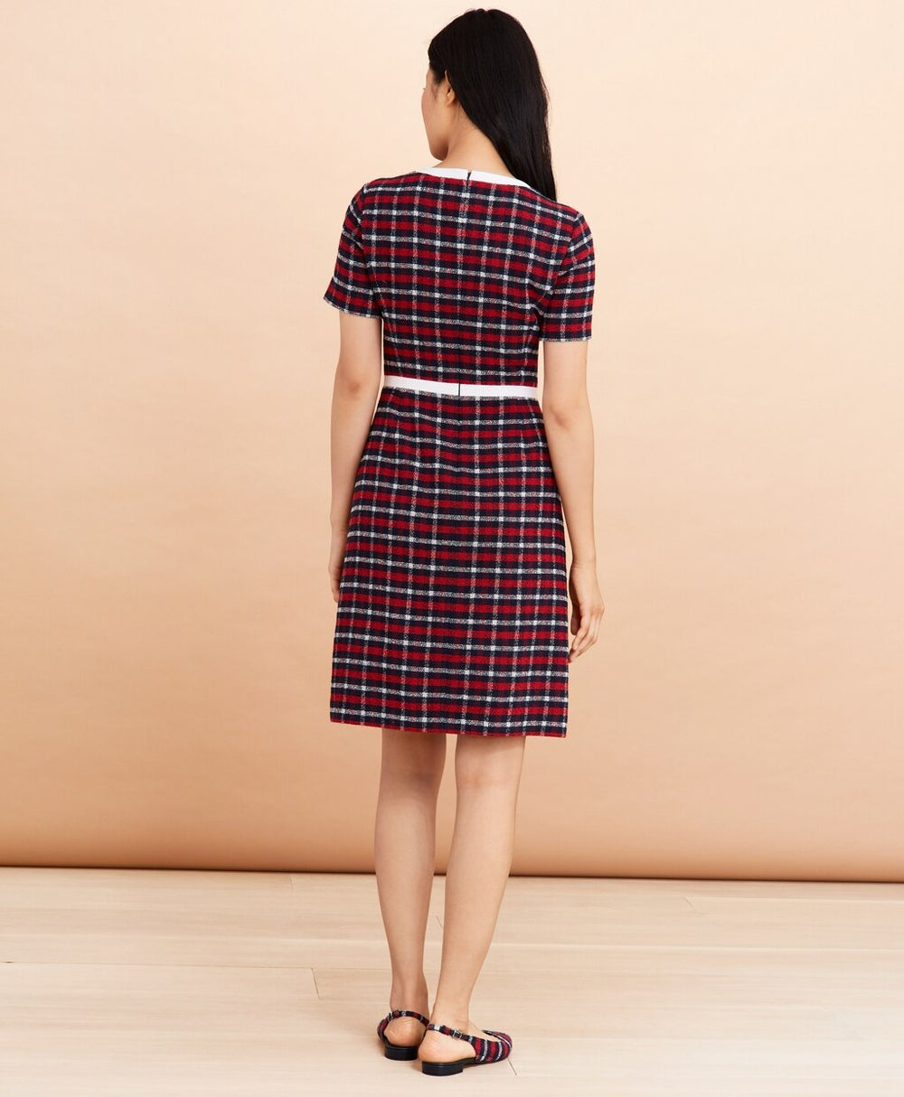 Brooks Brothers Women Checked Boucle A-Line Dress