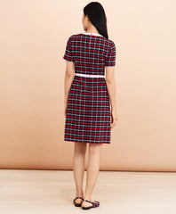 Brooks Brothers Women Checked Boucle A-Line Dress