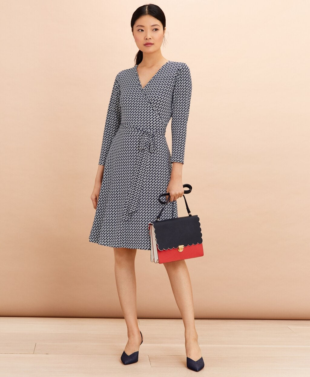 Brooks Brothers Women Logo-Print Jersey Wrap Dress