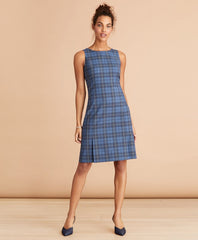 Brooks Brothers Women Tartan Wool Shift Dress