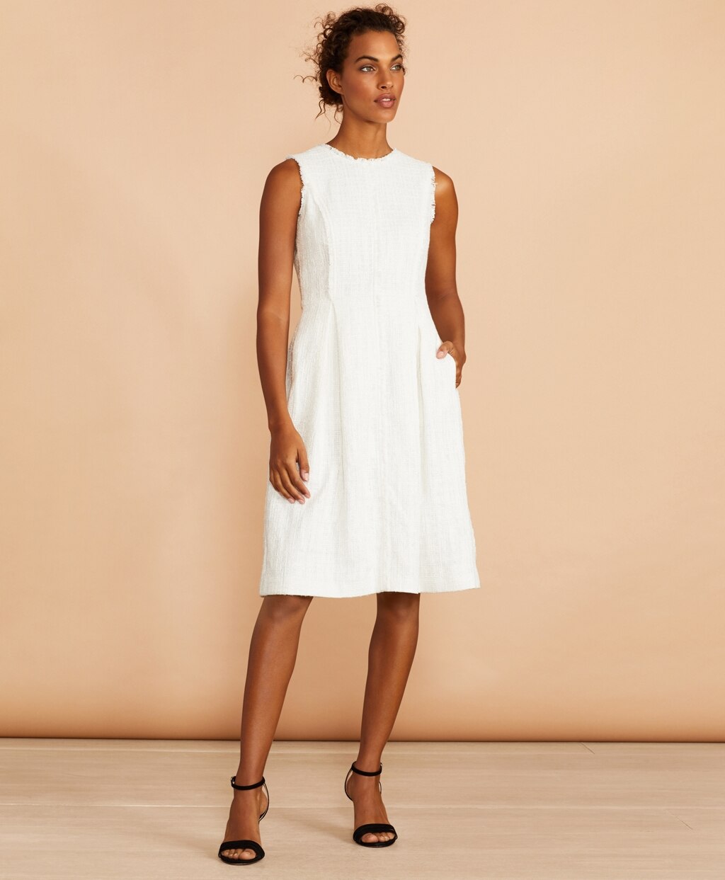 Brooks Brothers Women Fringe-Trimmed Boucle Dress