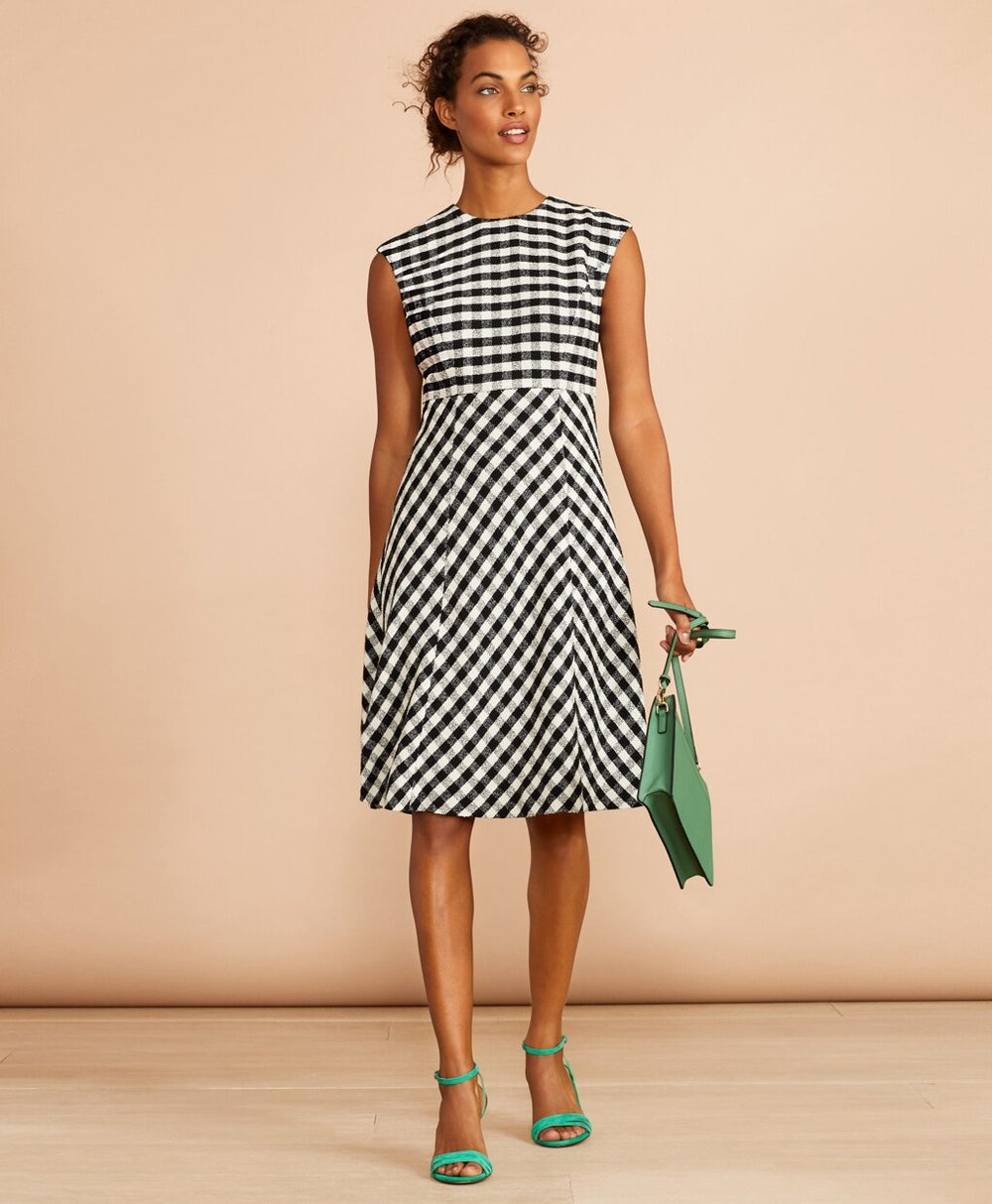 Brooks Brothers Women Gingham Boucle Dress