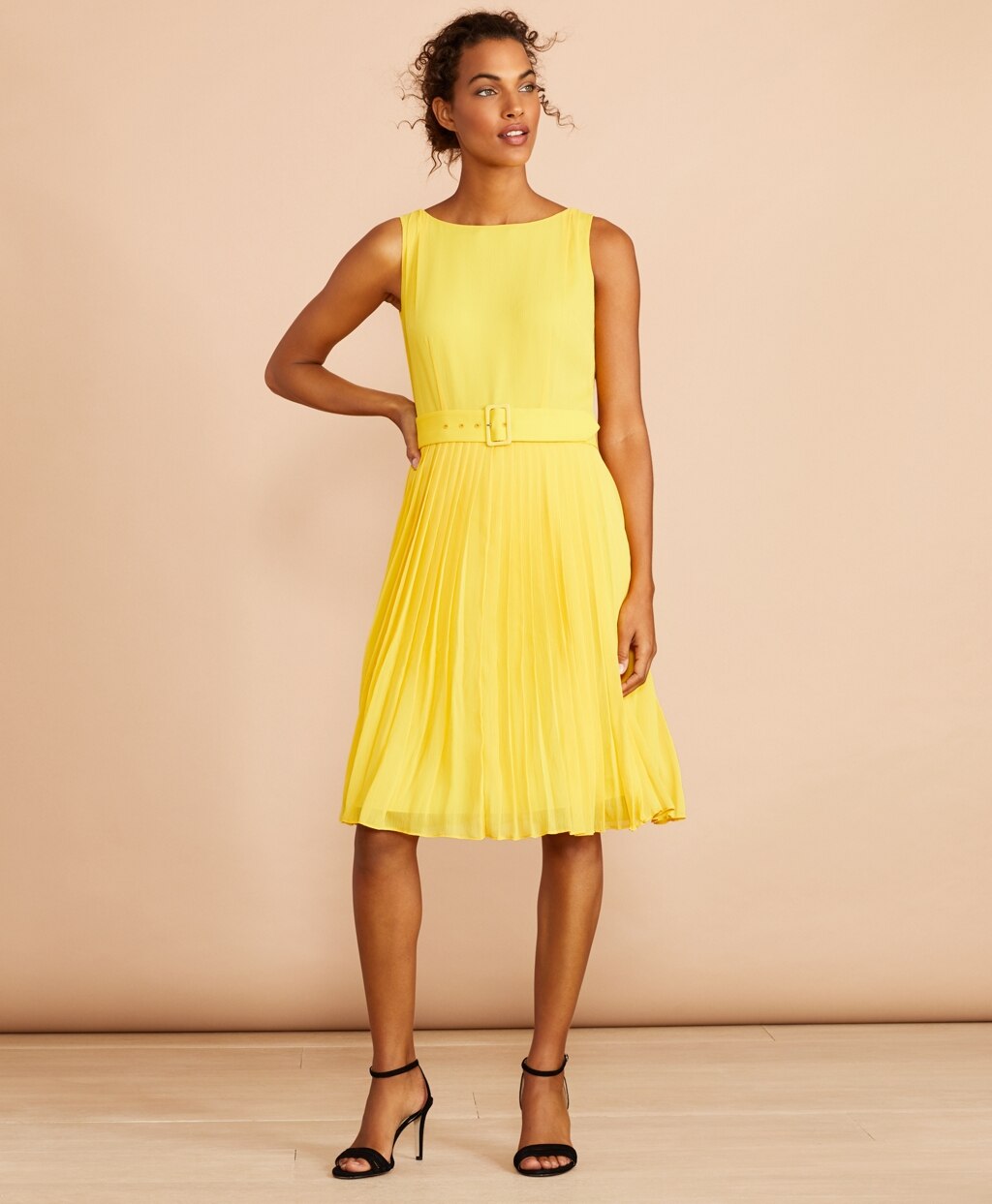 Brooks Brothers Women Pleated Chiffon Dress
