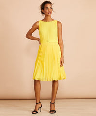 Brooks Brothers Women Pleated Chiffon Dress