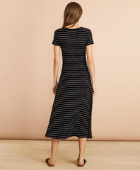 Brooks Brothers Women Striped Jersey Midi Dress
