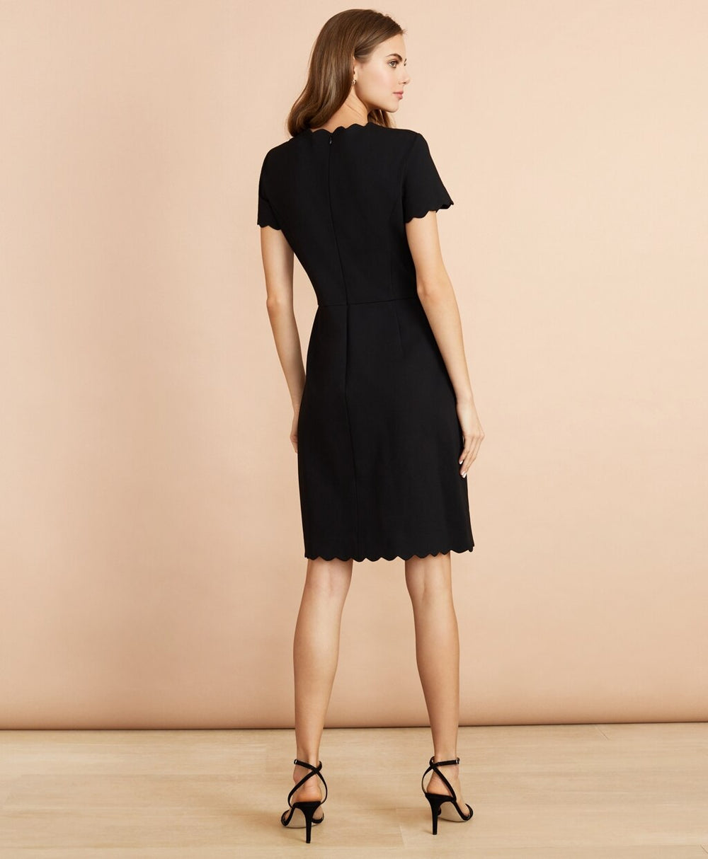 Brooks Brothers Women Ponte-Knit Scalloped Dress