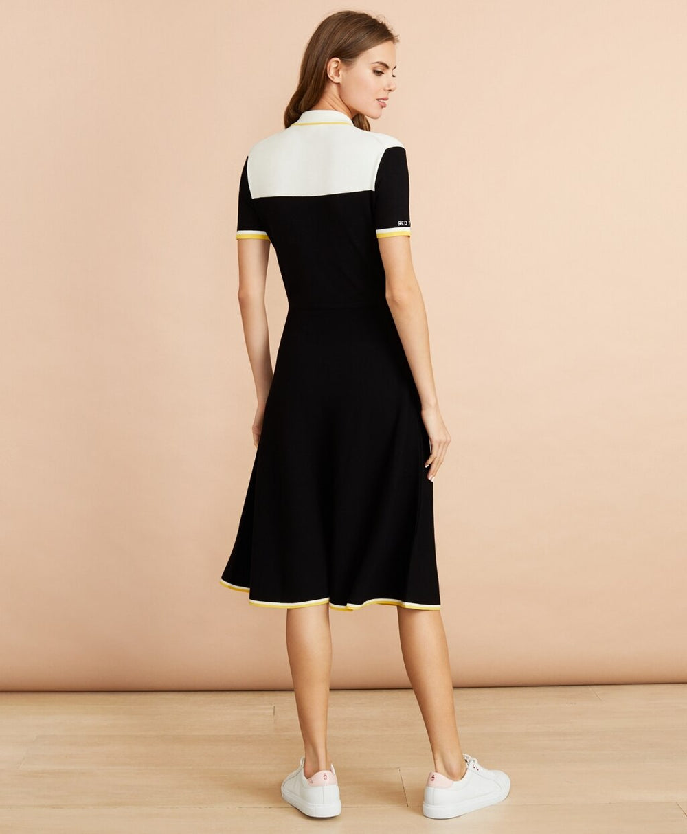 Brooks Brothers Women Color-Block Knit Polo Dress