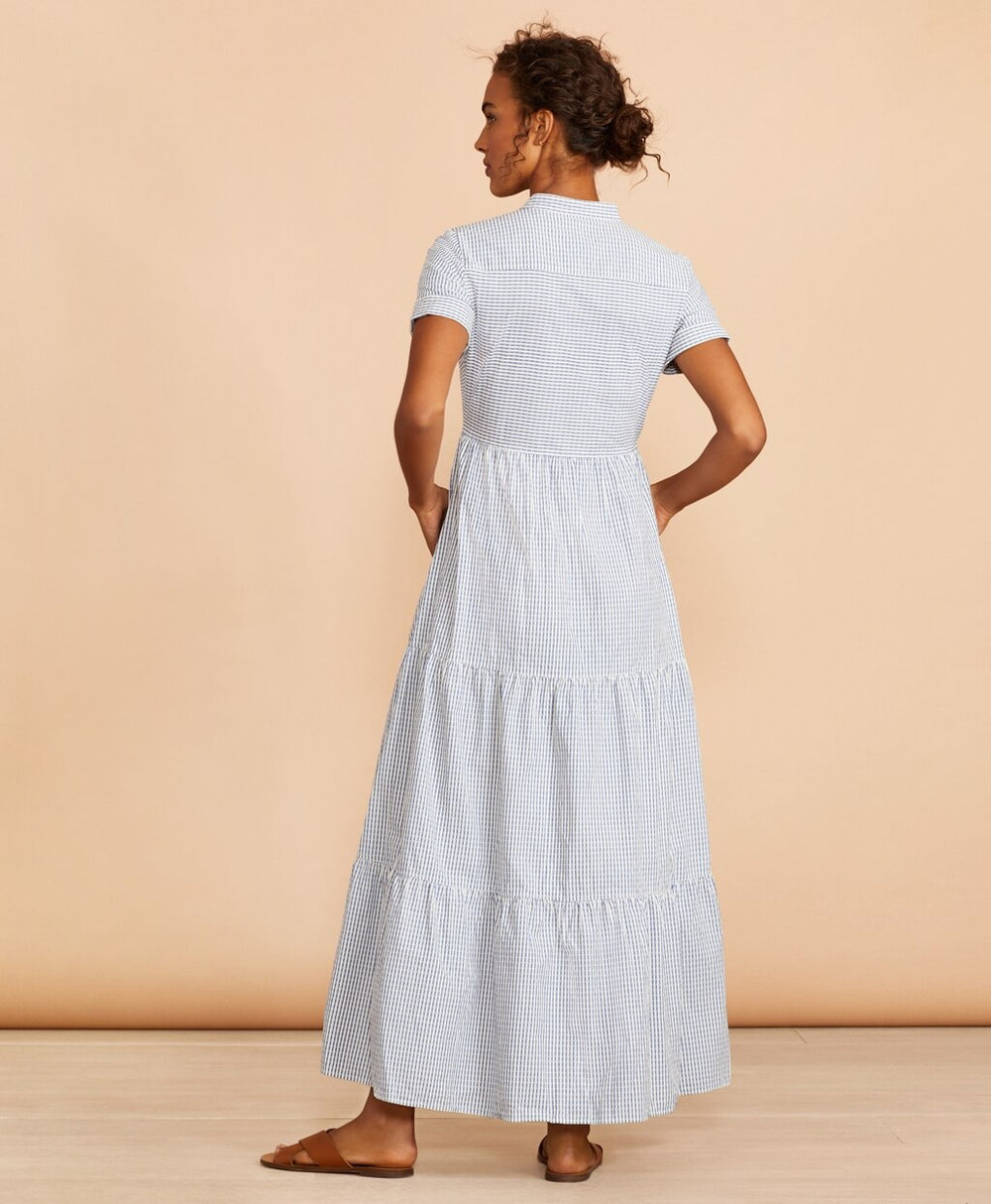 Brooks Brothers Women Striped Cotton Dobby Maxi Dress