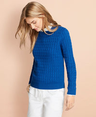 Brooks Brothers Women Cable-Knit Cotton-Cashmere Sweater