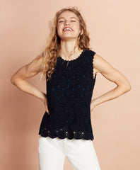 Brooks Brothers Women Cotton Crochet Lace Top