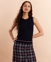 Brooks Brothers Women Stripe-Tipped Merino Wool Top
