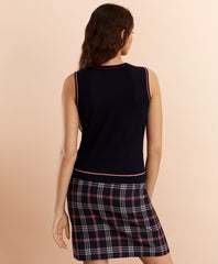 Brooks Brothers Women Stripe-Tipped Merino Wool Top