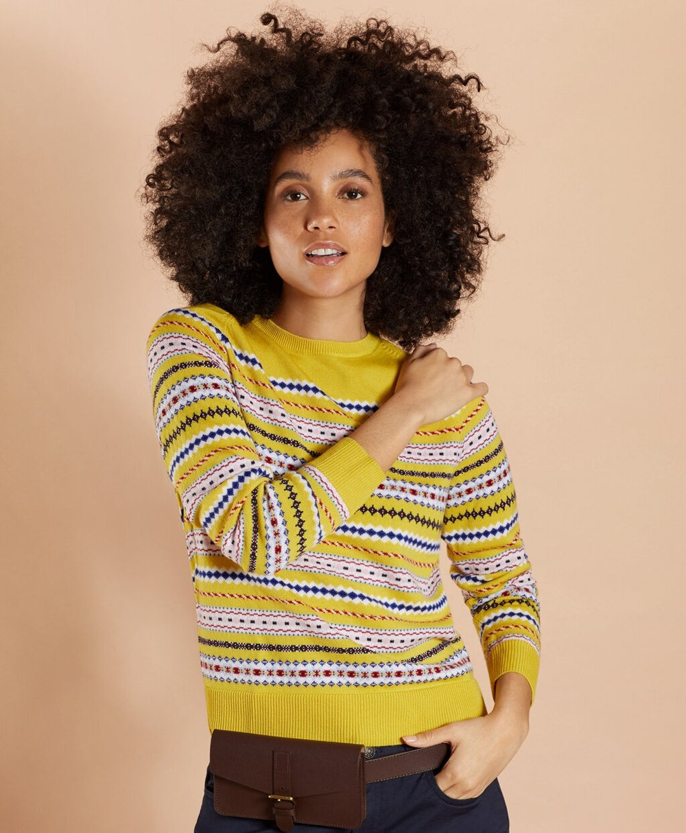 Brooks Brothers Women Merino Wool Fair Isle Sweater