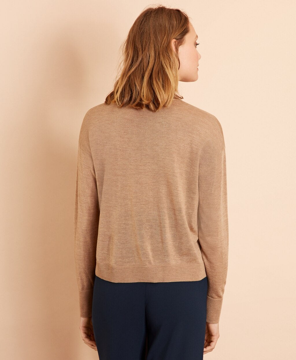 Brooks Brothers Women Merino Wool Pointelle-Detail Crewneck Sweater