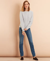 Brooks Brothers Women Wool-Cotton Cable-Knit Sweater