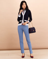 Brooks Brothers Women Contrast-Trim Cotton-Blend Cardigan