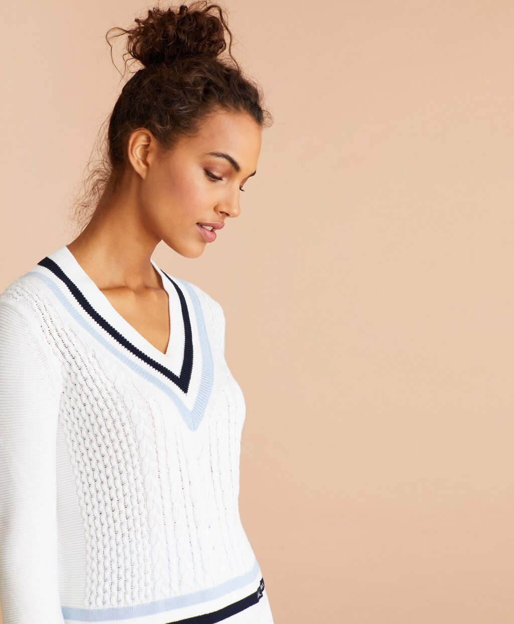 Brooks Brothers Women Logo-Embroidered Cotton Tennis Sweater