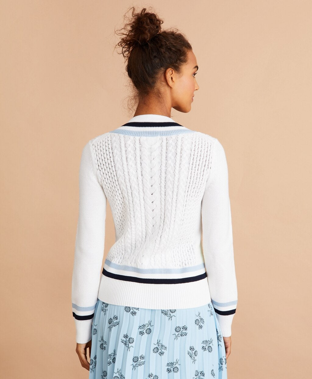 Brooks Brothers Women Logo-Embroidered Cotton Tennis Sweater