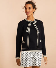 Brooks Brothers Women Tie-Neck Cotton Cardigan