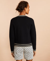 Brooks Brothers Women Tie-Neck Cotton Cardigan