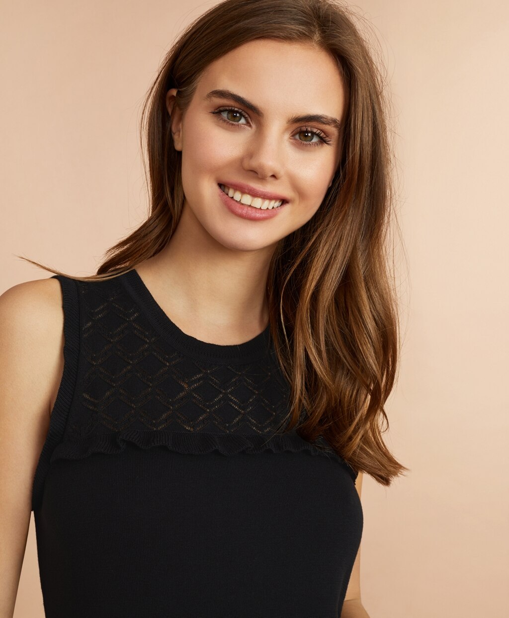 Brooks Brothers Women Cotton Pointelle-Yoke Tank
