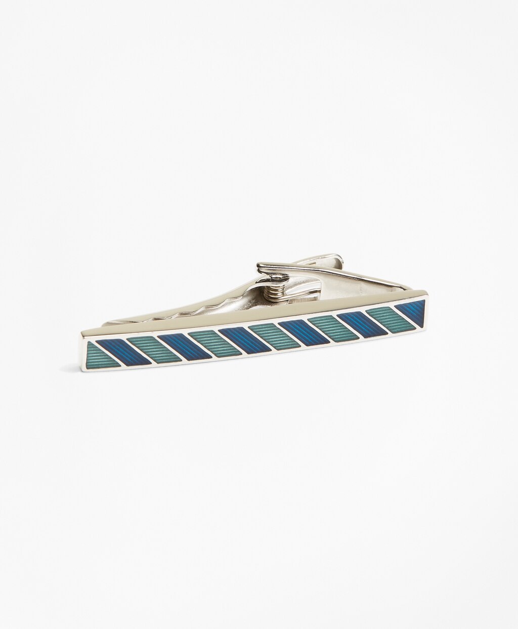 Brooks Brothers Men Stripe Enamel Tie Bar