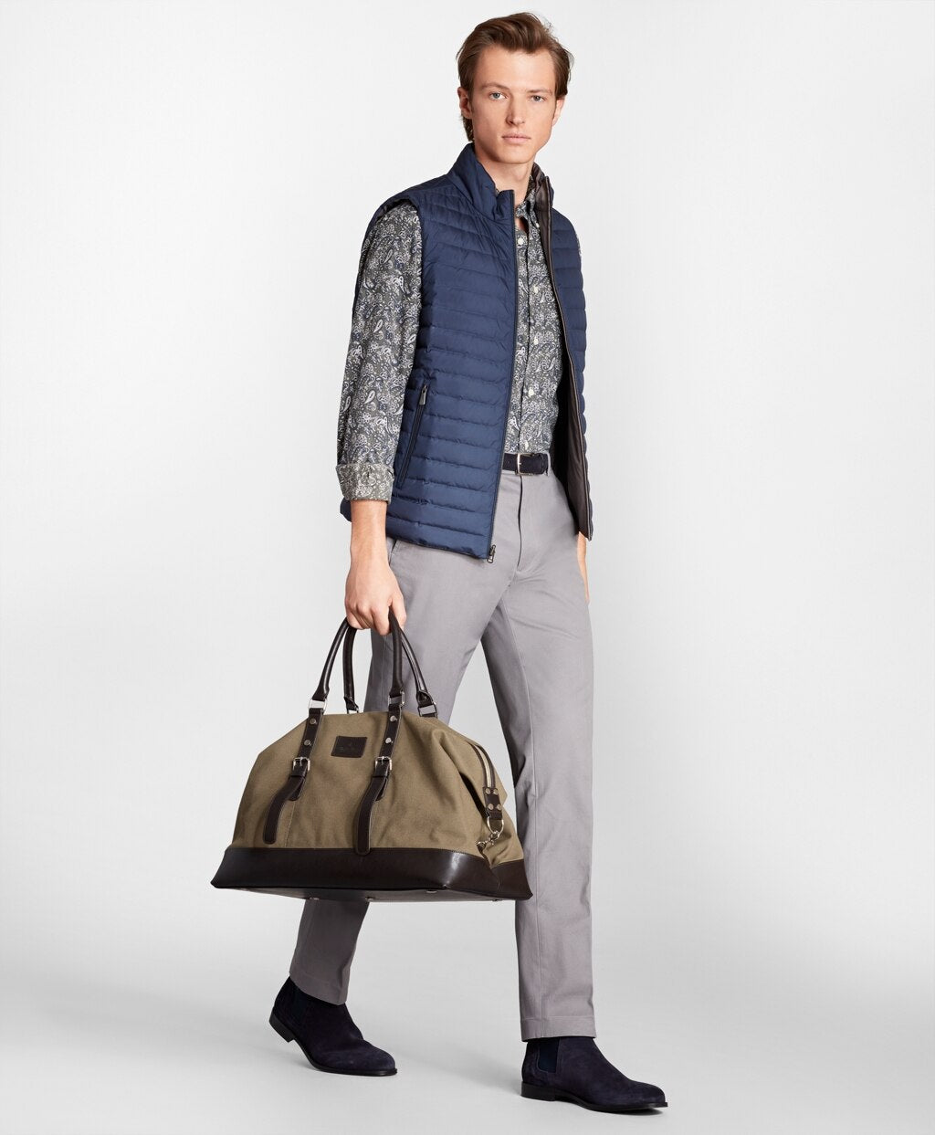 Brooks Brothers Men Canvas Duffle Bag