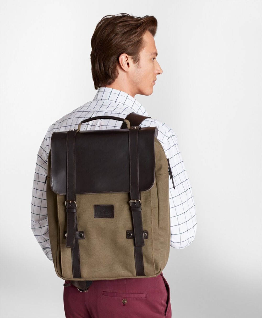 Brooks Brothers Men Canvas Backpack