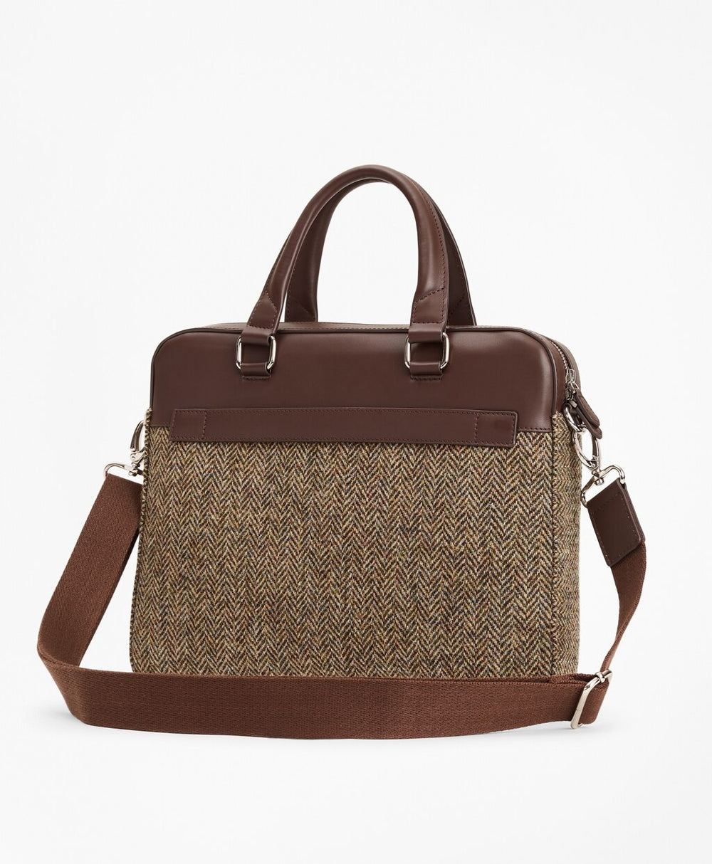 Brooks Brothers Men Wool Herringbone Briefcase