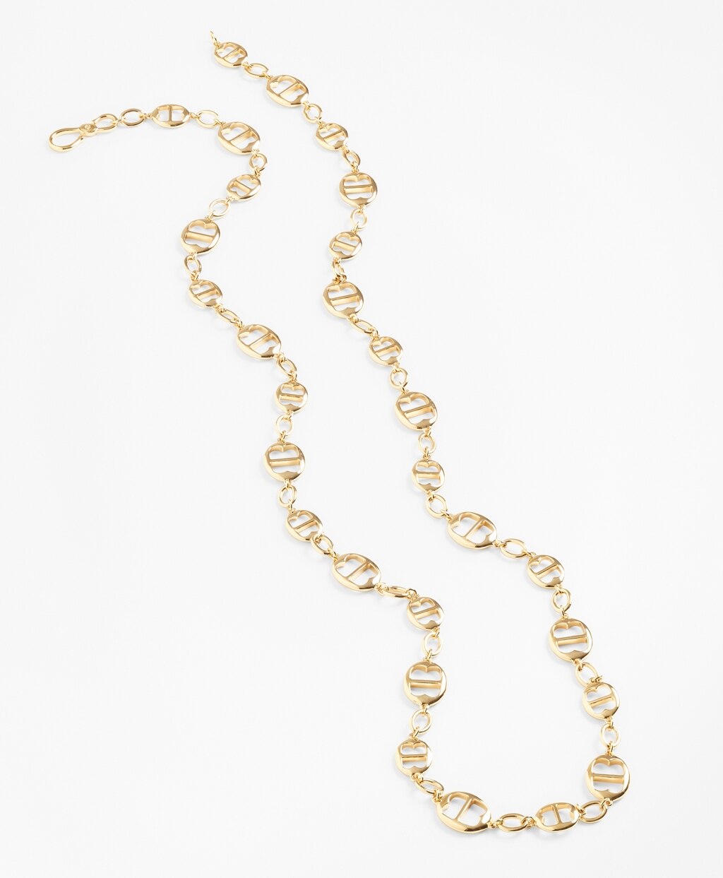 Brooks Brothers Women Gold-Plated BB-Link Chain Necklace