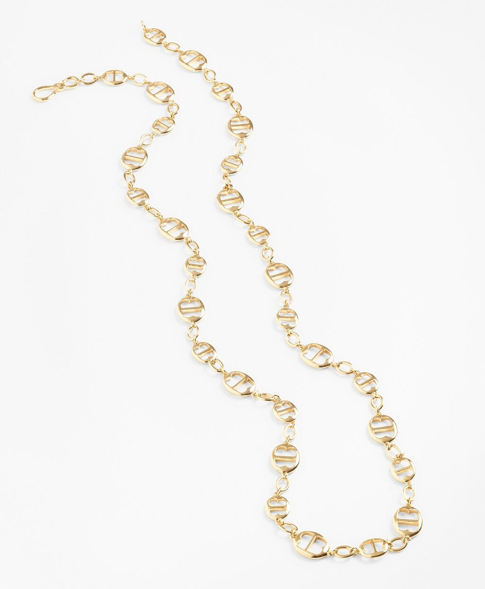 Brooks Brothers Women Gold-Plated BB-Link Chain Necklace