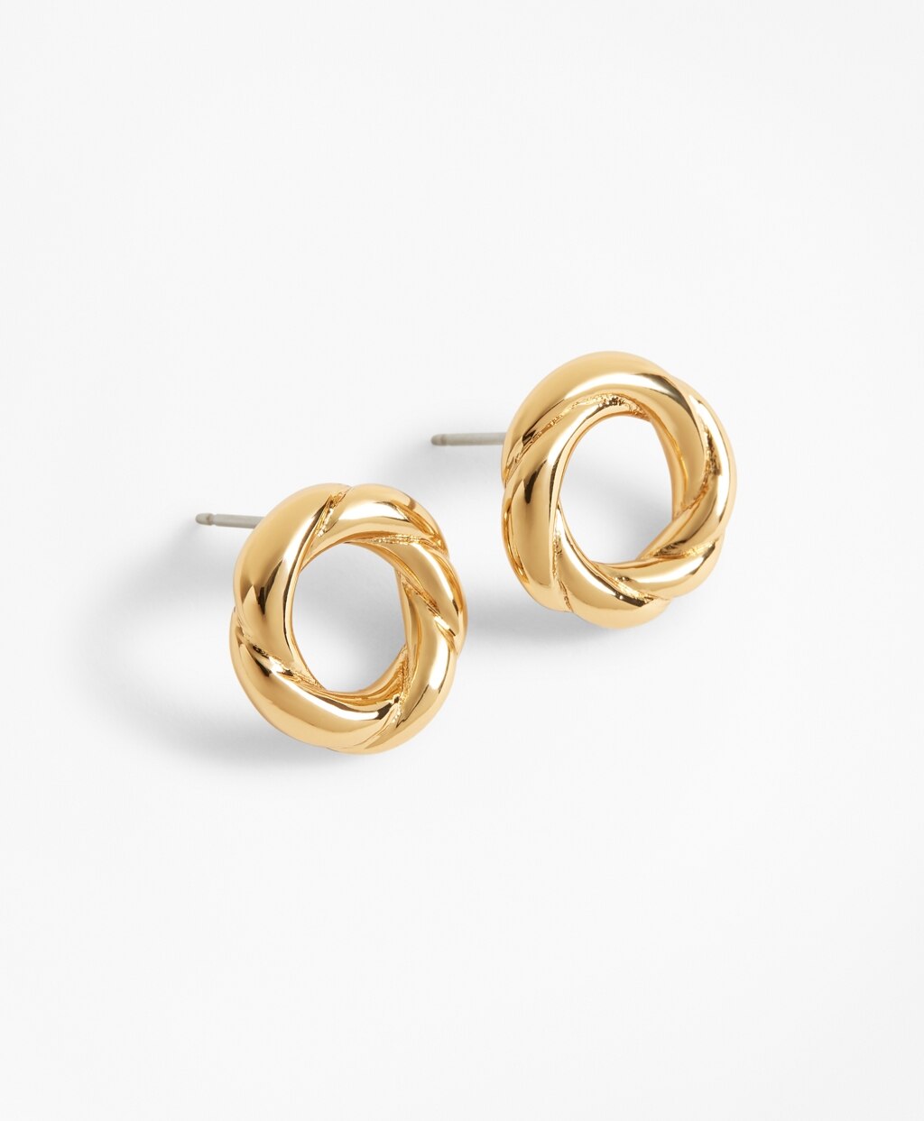 Brooks Brothers Women Gold-Plated Rope Stud Earrings