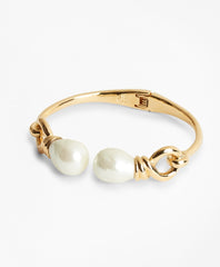 Brooks Brothers Women Baroque Glass Pearl Cuff Bracelet