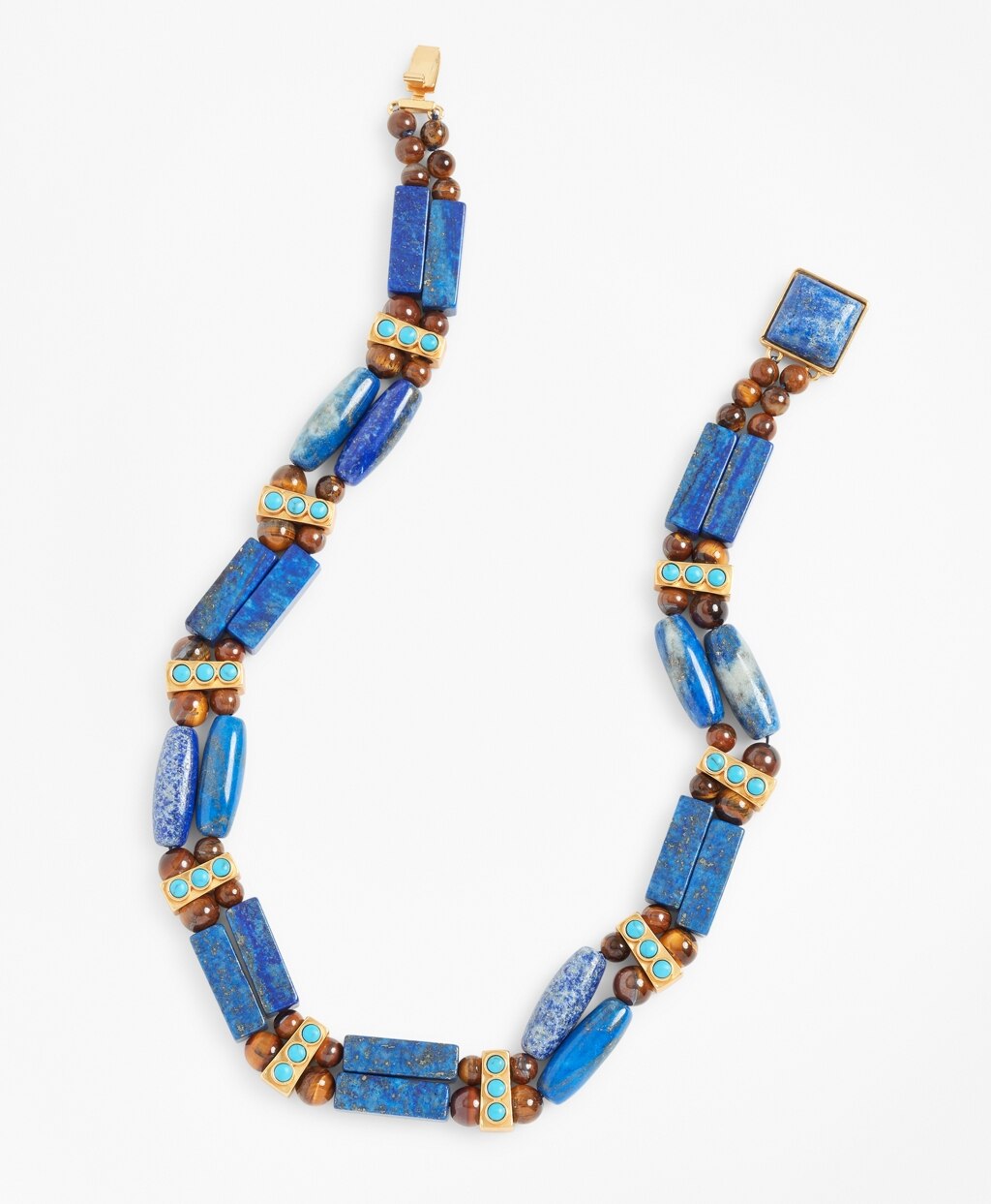 Brooks Brothers Women Lapis Lazuli and Tiger's Eye Necklace