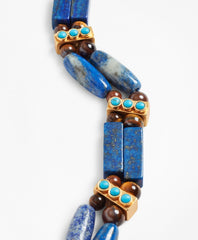 Brooks Brothers Women Lapis Lazuli and Tiger's Eye Necklace