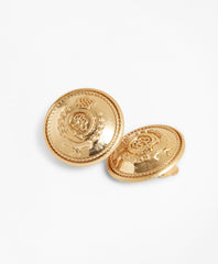 Brooks Brothers Women Gold-Plated Crest Clip Earrings