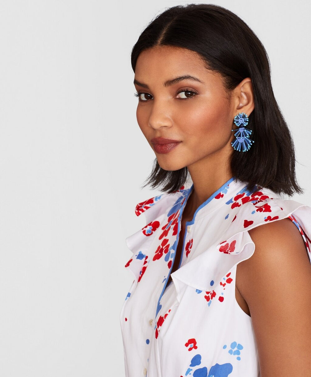 Brooks Brothers Women Beaded Tassel Earrings