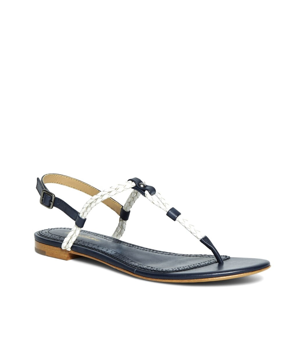 Brooks Brothers Women Braided Calfskin Sandals