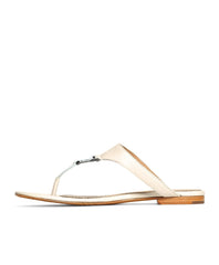 Brooks Brothers Women Tumbled Calfskin Thong Sandals