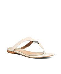 Brooks Brothers Women Tumbled Calfskin Thong Sandals
