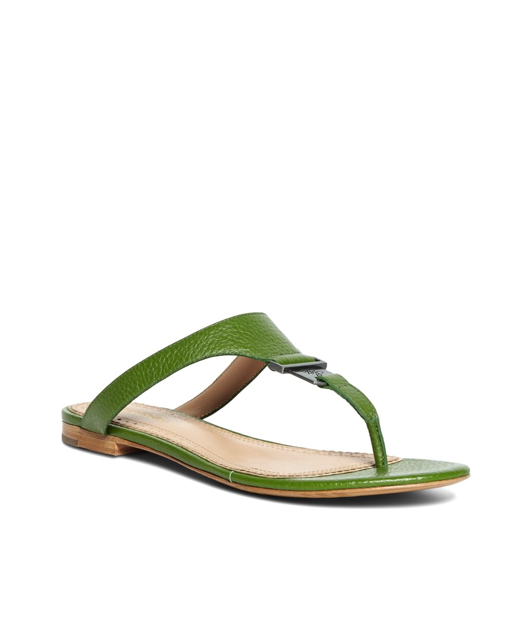 Brooks Brothers Women Tumbled Calfskin Thong Sandals