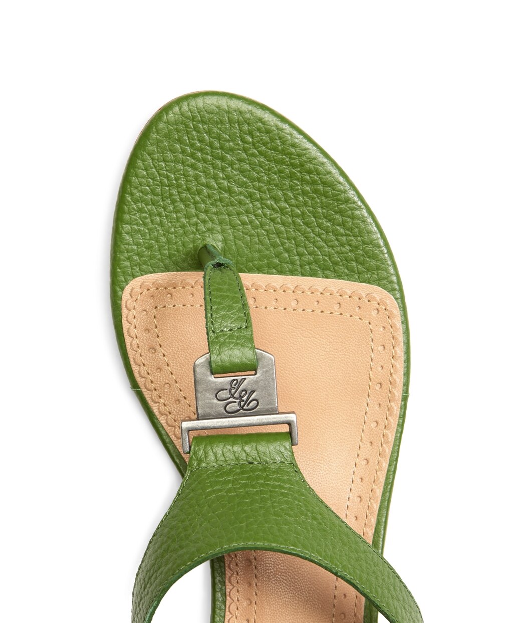 Brooks Brothers Women Tumbled Calfskin Thong Sandals
