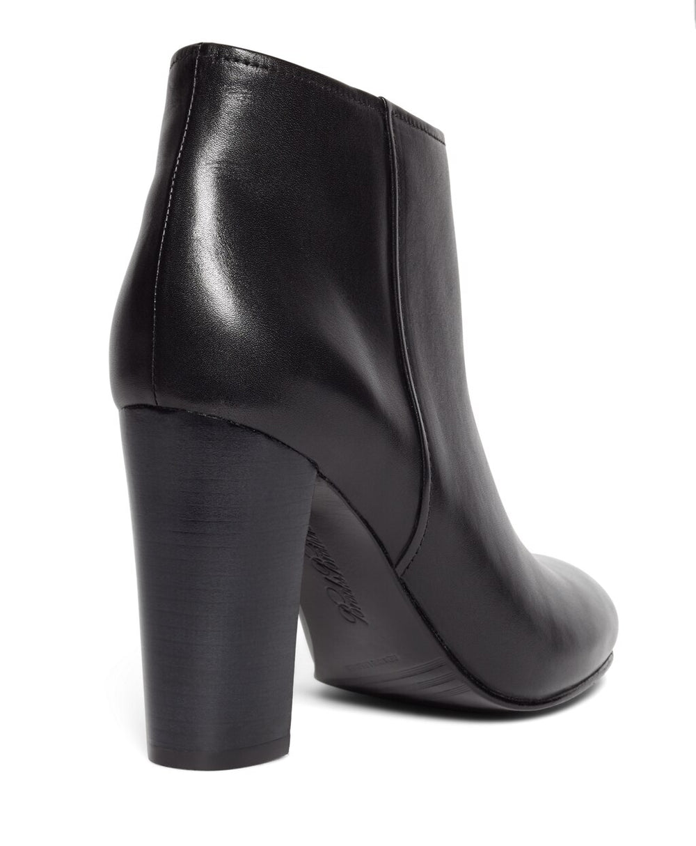 Brooks Brothers Women Short Leather Stacked Heel Booties
