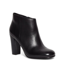 Brooks Brothers Women Short Leather Stacked Heel Booties